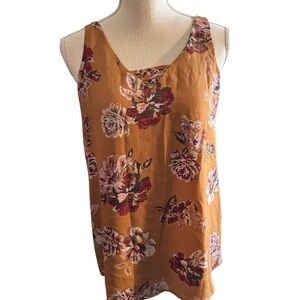 Floral Sleeveless Top - Mustard